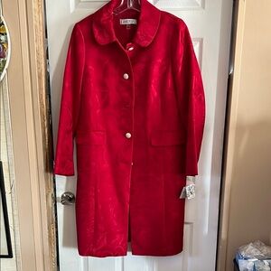 Kasper Red Suit Long Jacket Timeless Design
